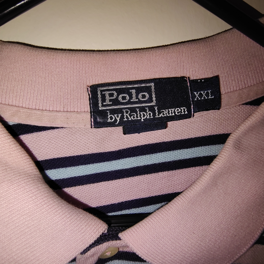 Polo by Ralph Lauren Pink and Blue Striped Polo Shirt